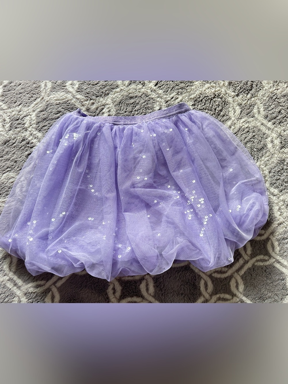 Bluey Purple Sparkling Sequin Tulle Skirt Girl’s Size 6